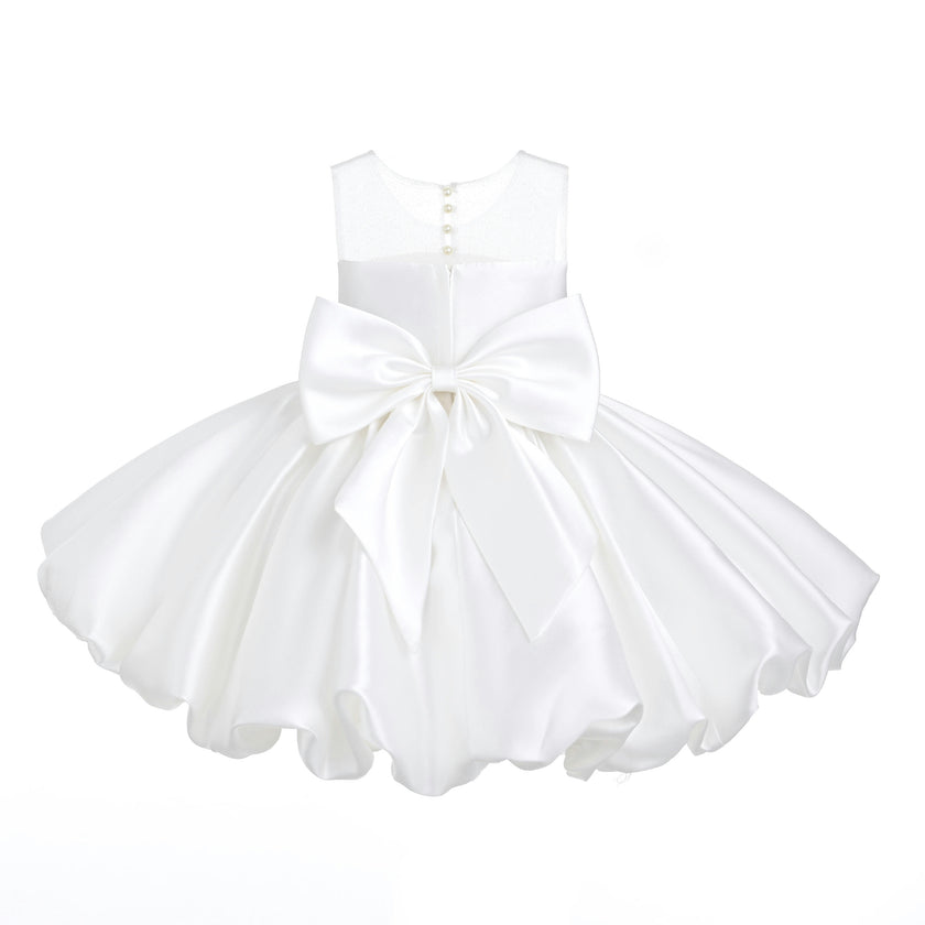 Ivory Zorina Party Dress with Floral Accent
