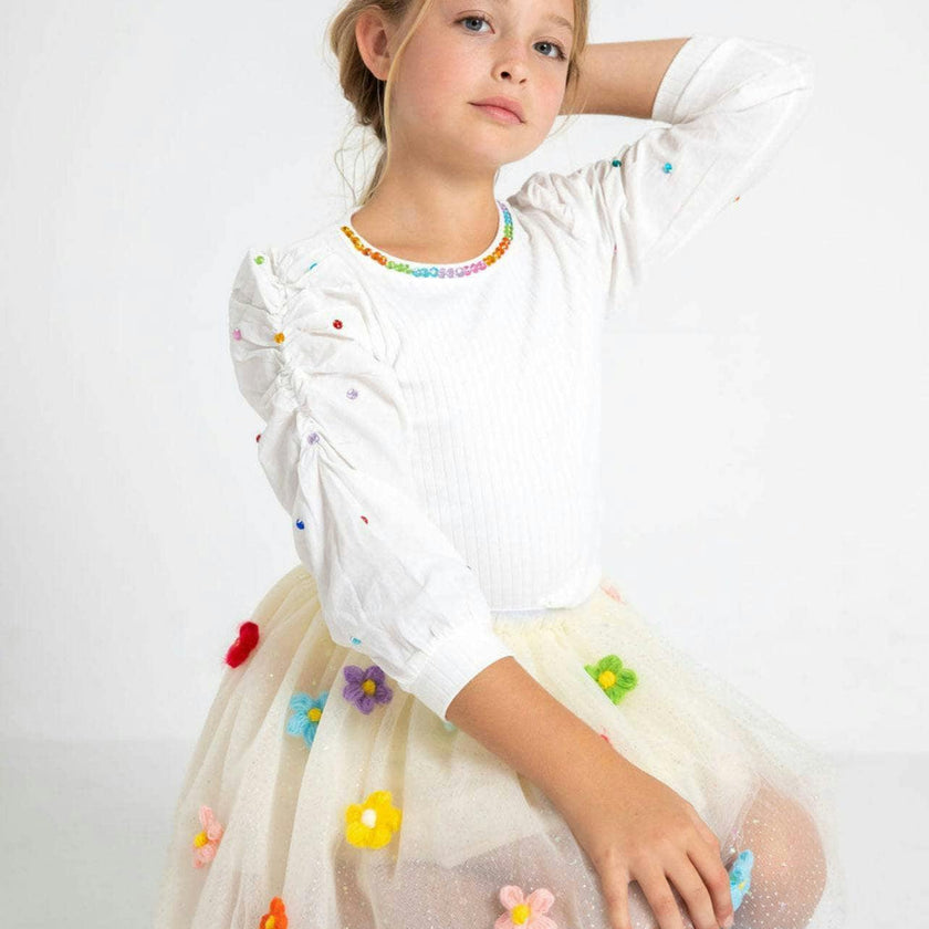 Gem Queen Puff Sleeve Blouse