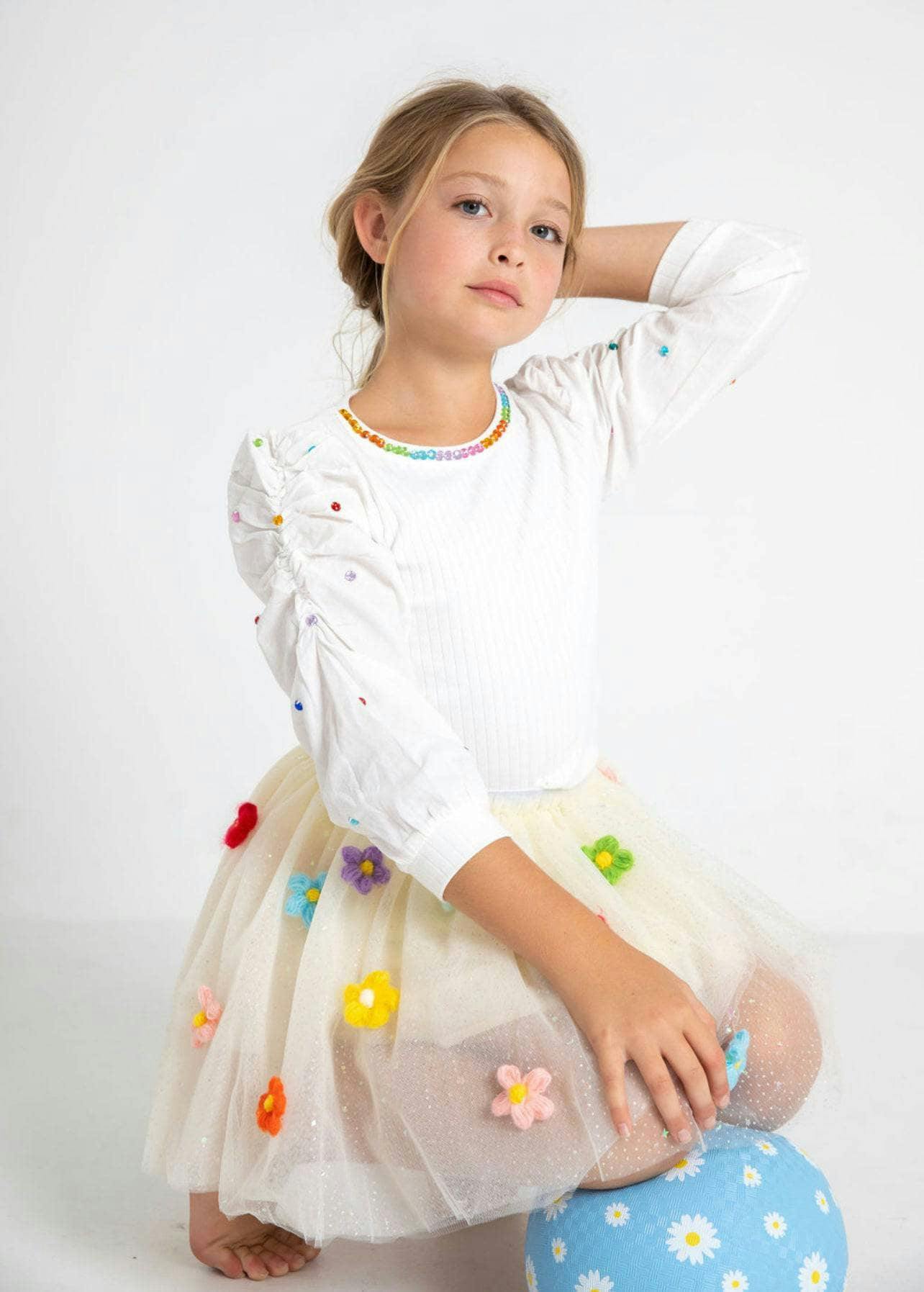Gem Queen Puff Sleeve Blouse