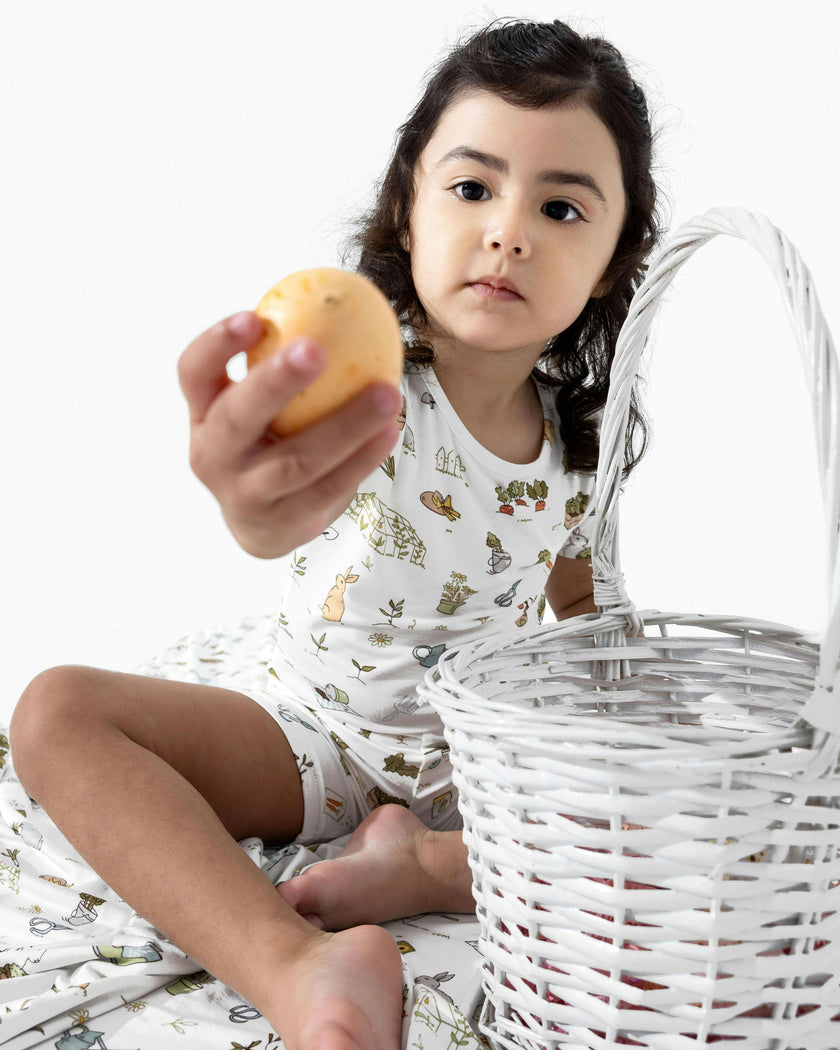 Bunny Garden Bamboo Kids Pajama Short Set