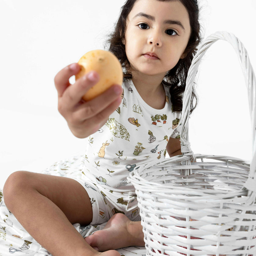 Bunny Garden Bamboo Kids Pajama Short Set