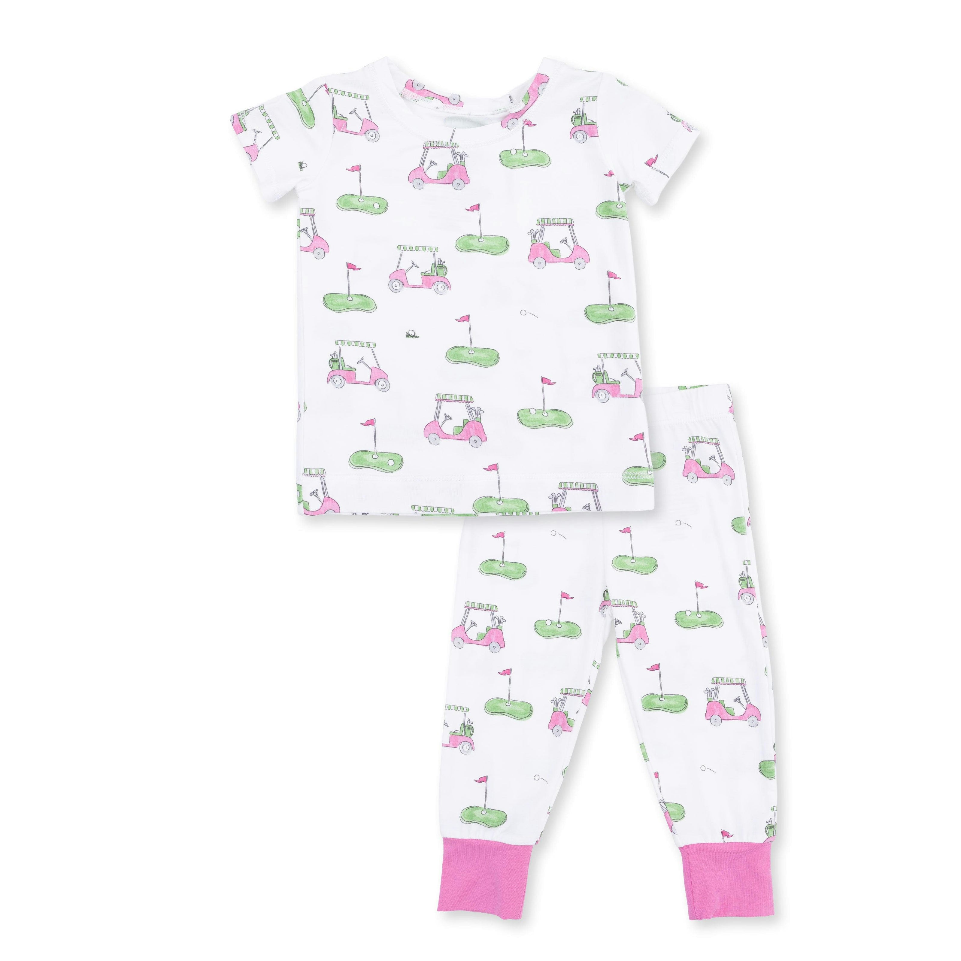 Golf Carts Pink - Short Sleeve Loungewear Set