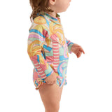 The Paradiso - Girls Rash Guard One Piece with Ruffle UPF 50+