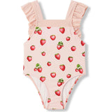 Strawberry Ruffle Square Neck Swimsuit