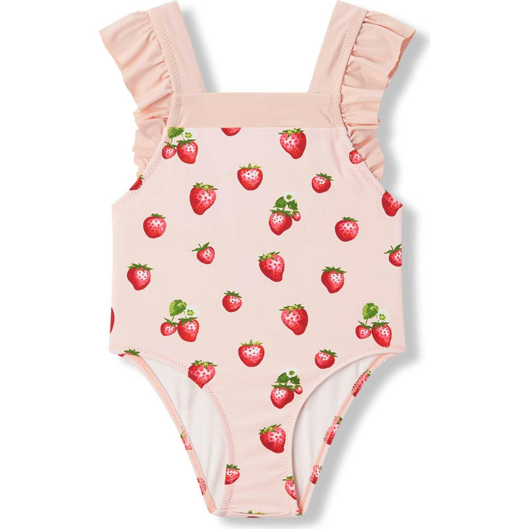 Strawberry Ruffle Square Neck Swimsuit