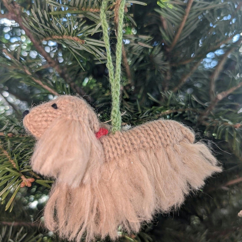 Cocker Spaniel Dog Hand Knit Christmas Ornament Arcadia Home