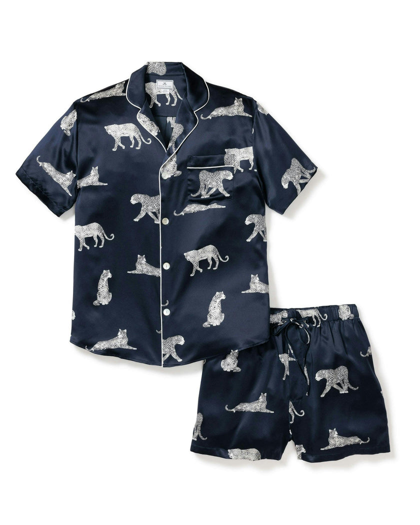 Men's Silk Short Set in Panthère de Nuit