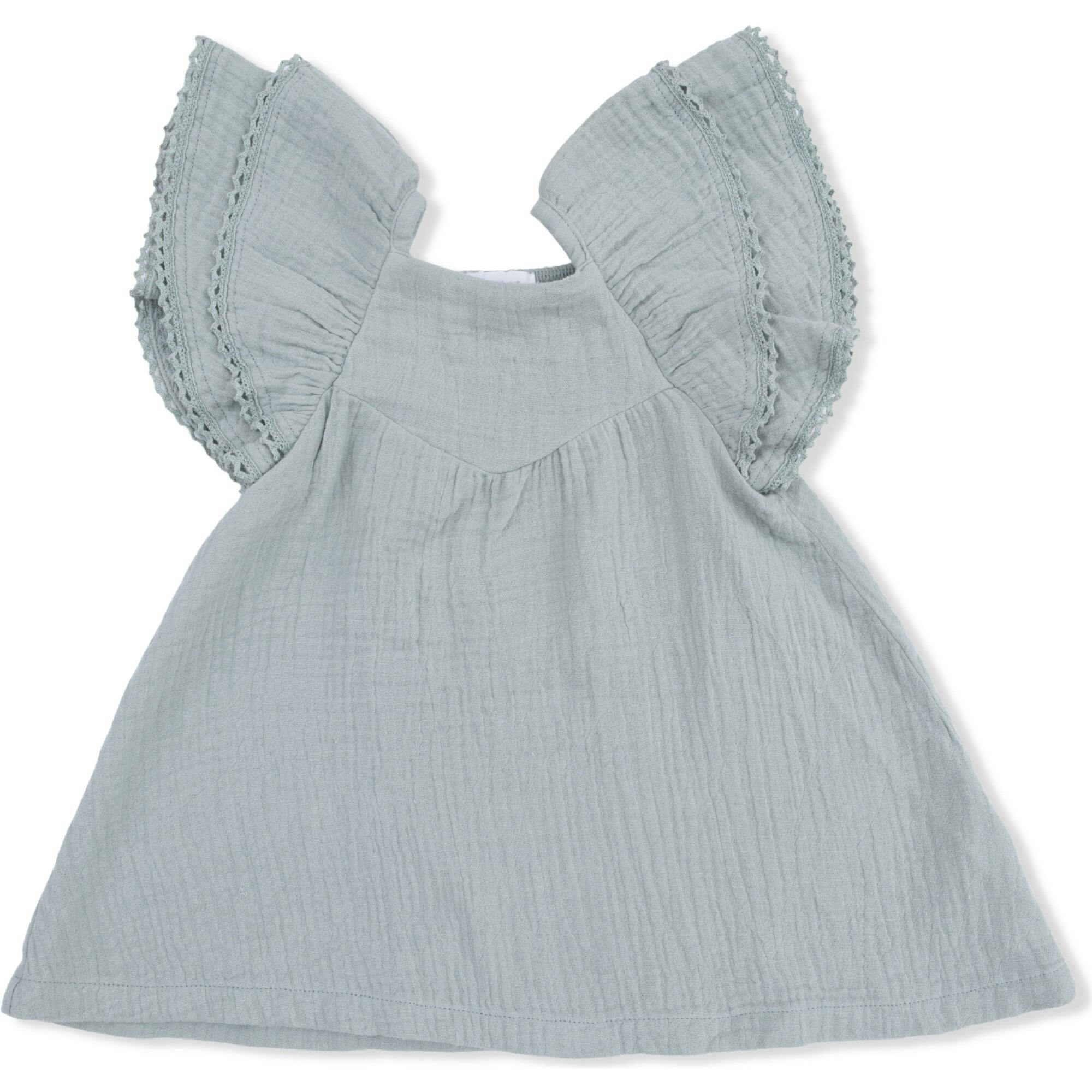 Solid Muslin Jadeite - V-Neck Dress and Bloomer