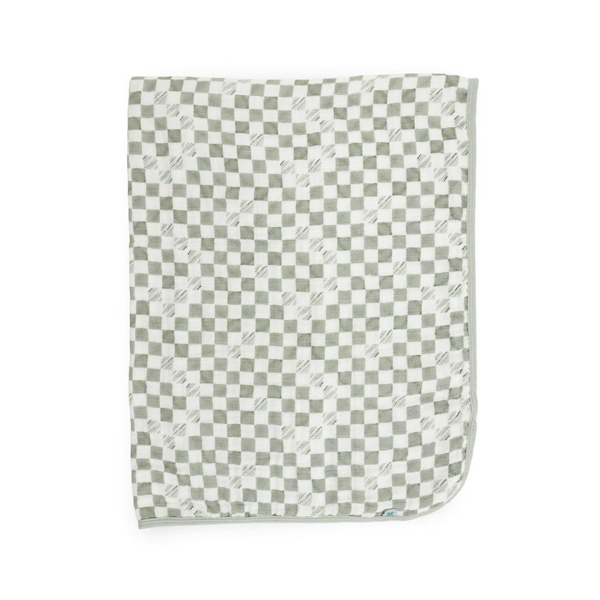 Organic Cotton Muslin Baby Quilt - Green Checker (Walmart)