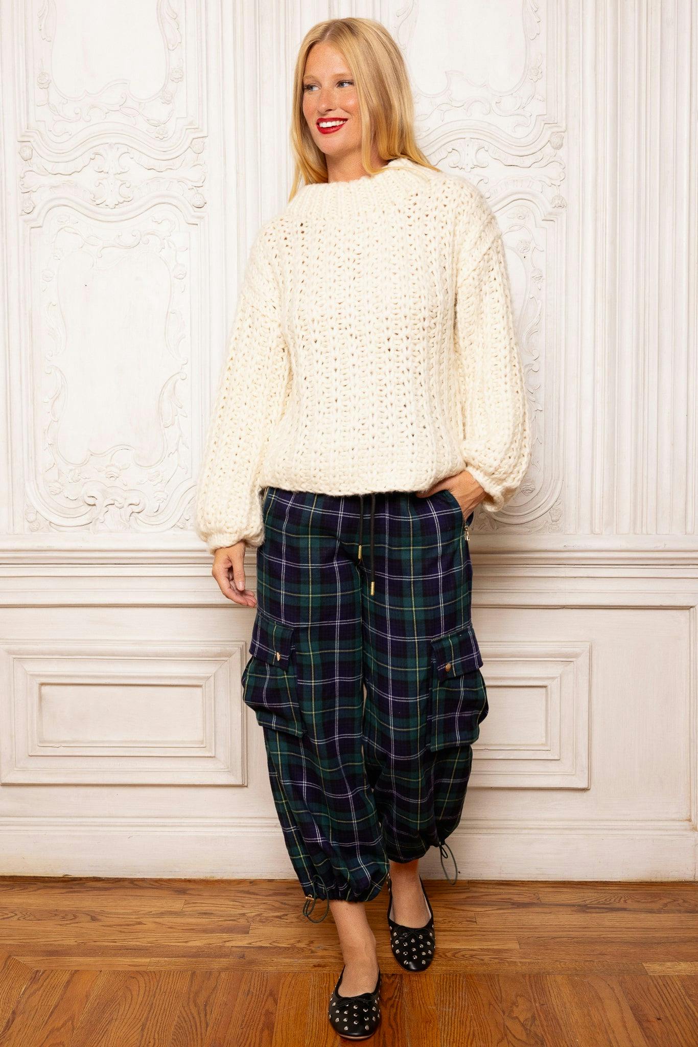 Nicole Cargo Pants in Nocturne Plaid
