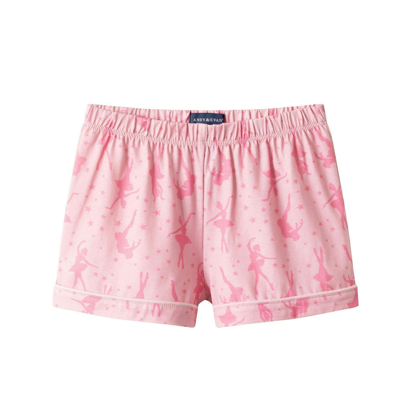 Girls Tee And Short Pajama Set | Pink Ballet