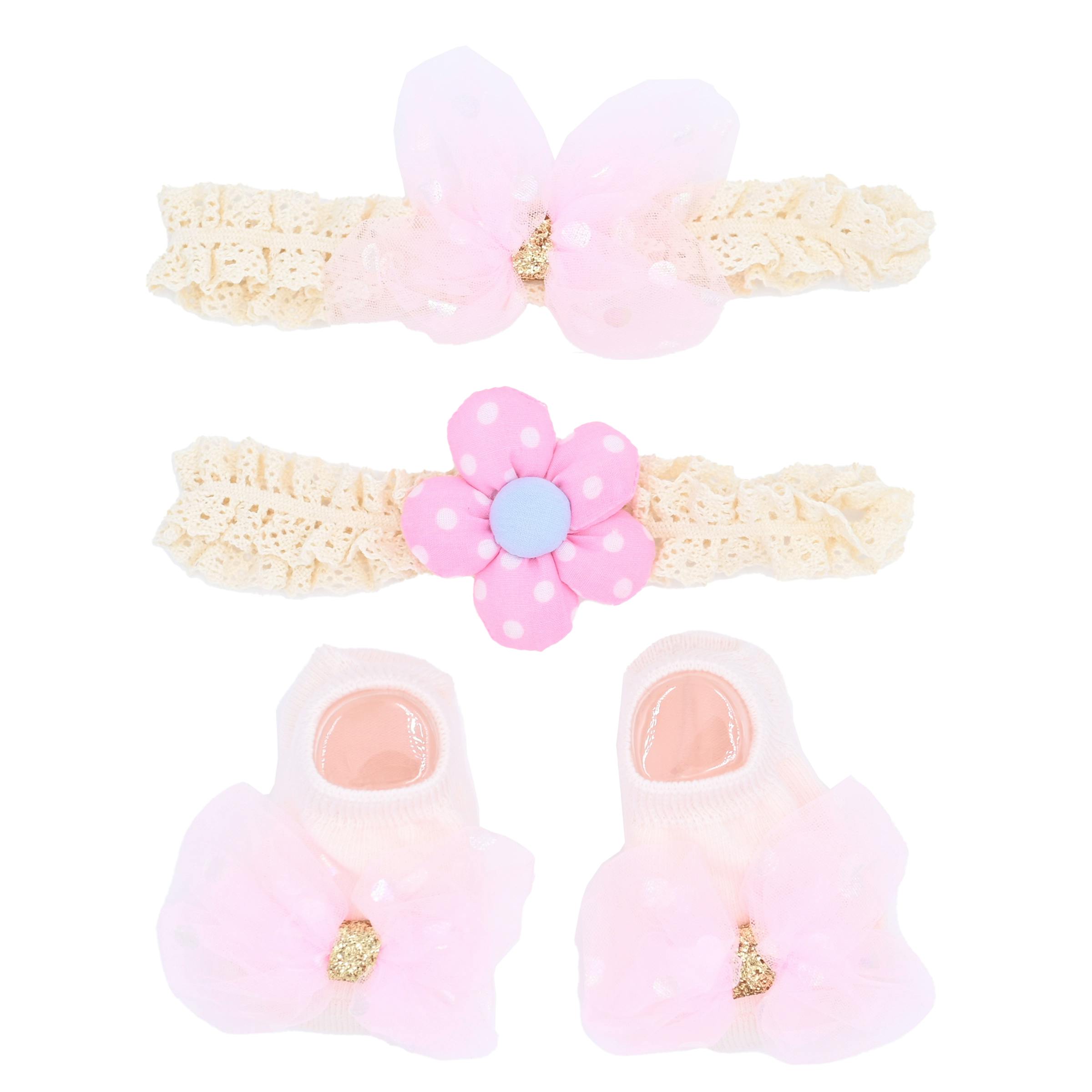 Pink Bow Gold Accent Flower Gift Set