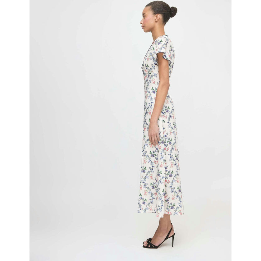 The Brie Dress - Scallop Bow Chintz Pink