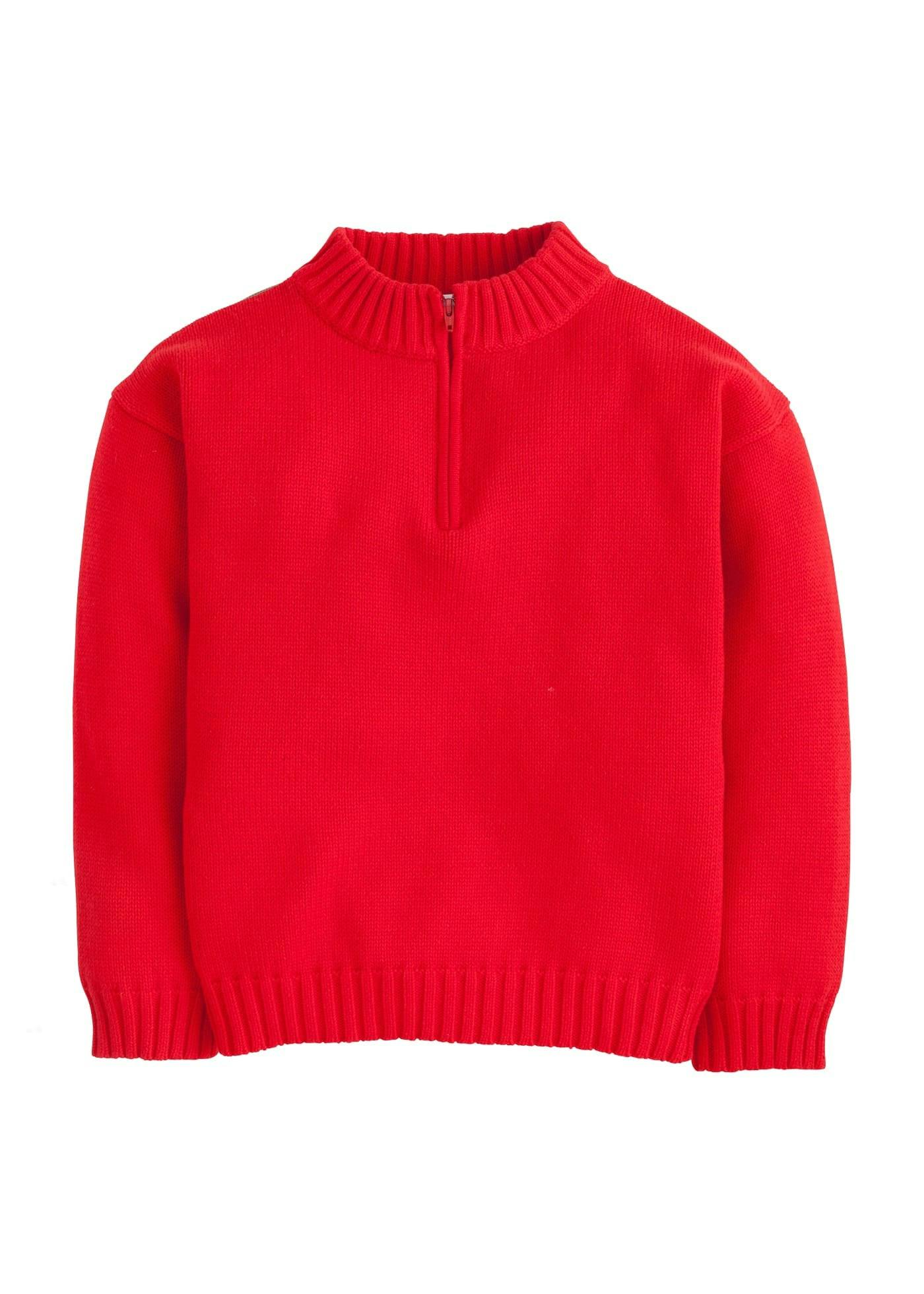 Quarter Zip Sweater - Red
