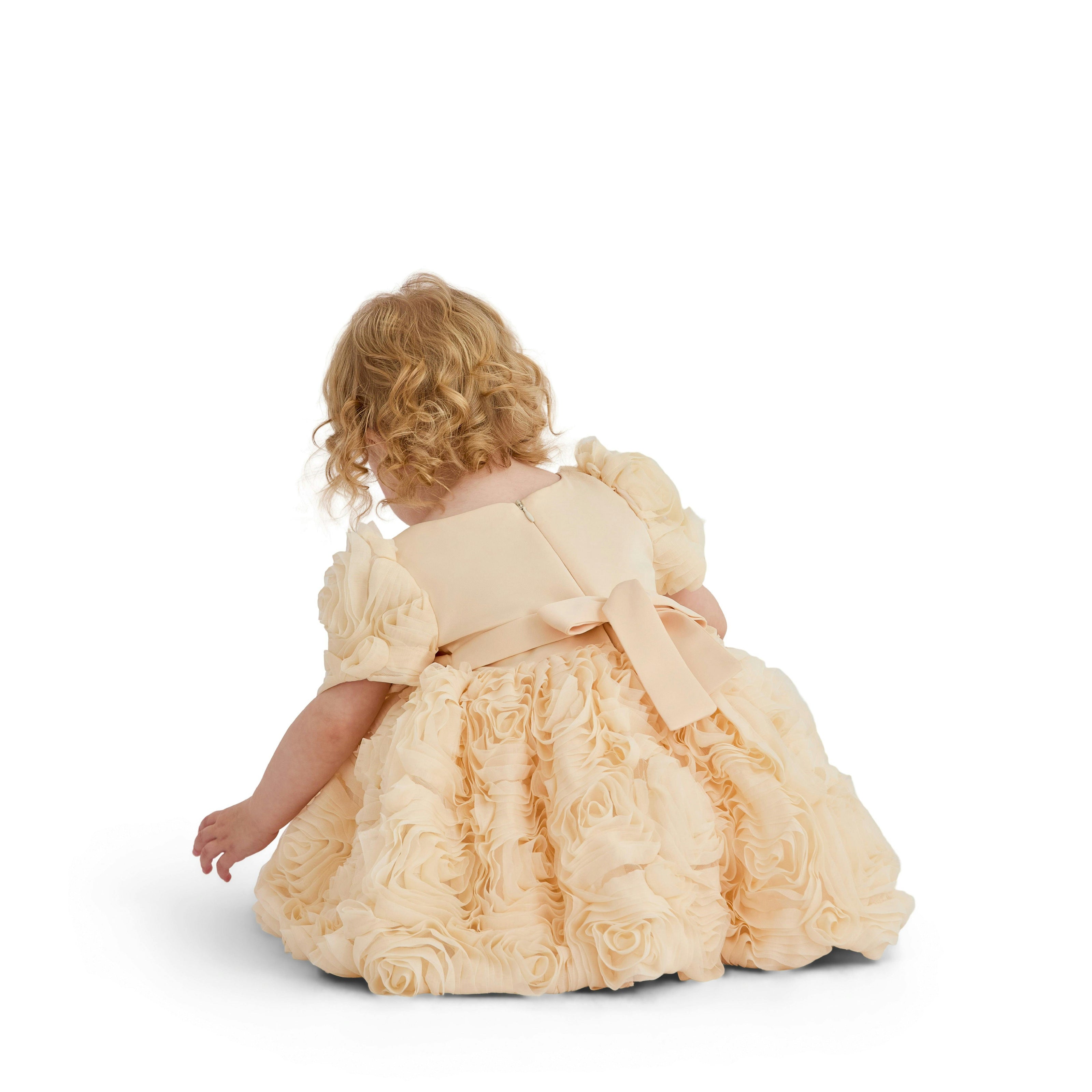 Champagne Bow Rosette Dress