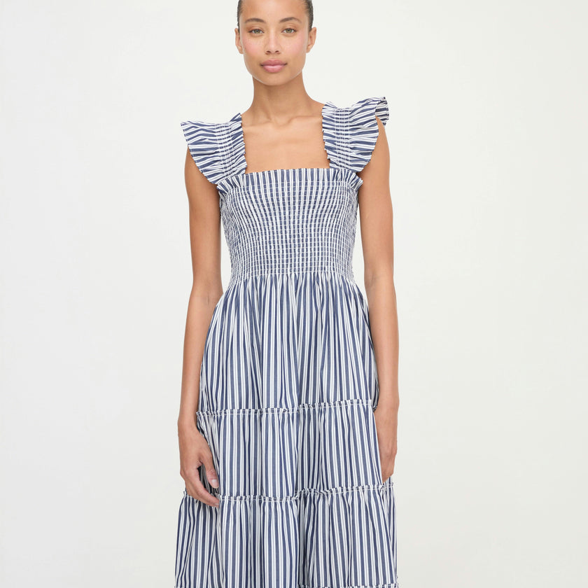 The Ellie Nap Dress - Navy Stripe