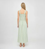 The Azalea Maxi Nap Dress - Green Jacquard Stripe