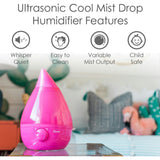 Ultrasonic Cool Mist Drop Shape Humidifier