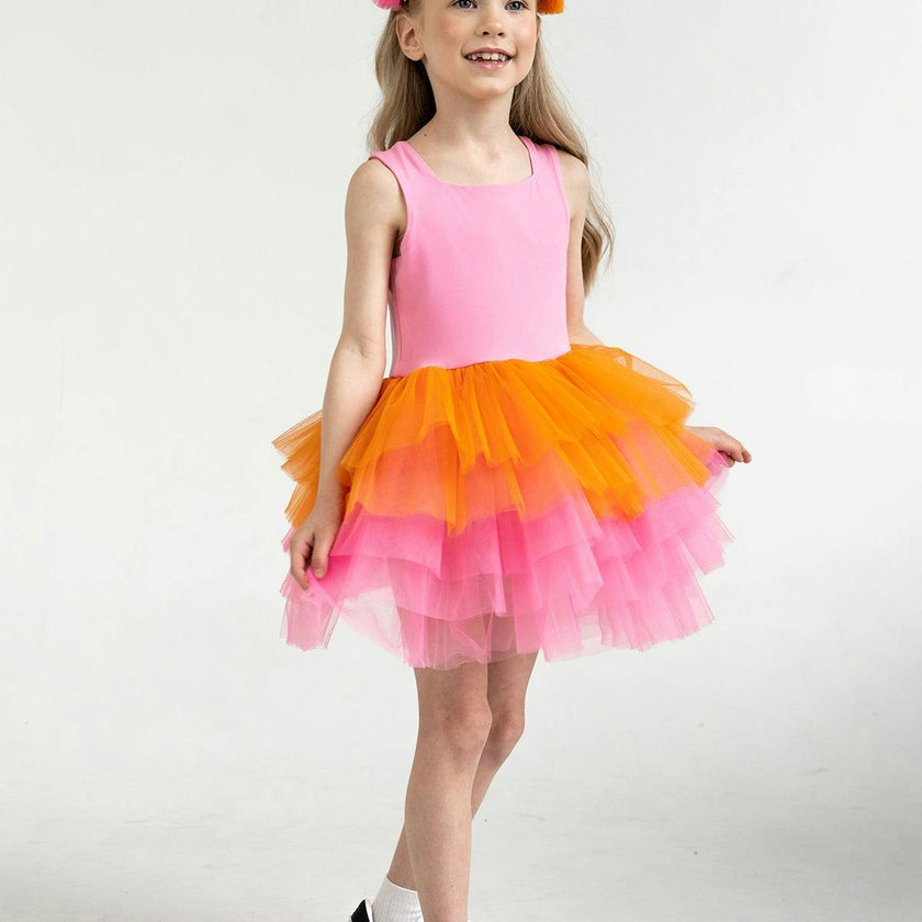 Coral Peony Tutu Dress
