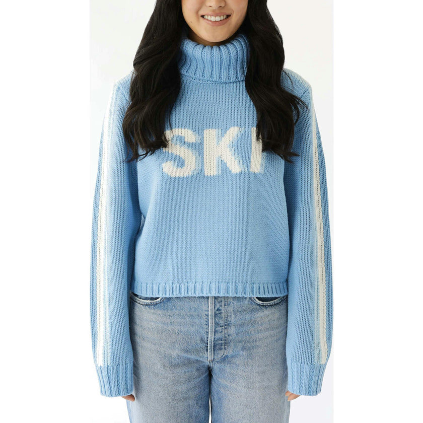 Womens Retro Ski Cropped Turtleneck