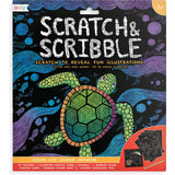 Scratch and Scribble Scratch Art Kit - Ocean Life - 8 Cards 1 Sticker Sheet