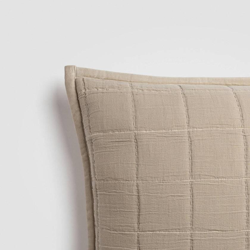Gray Quilted Euro Sham Set