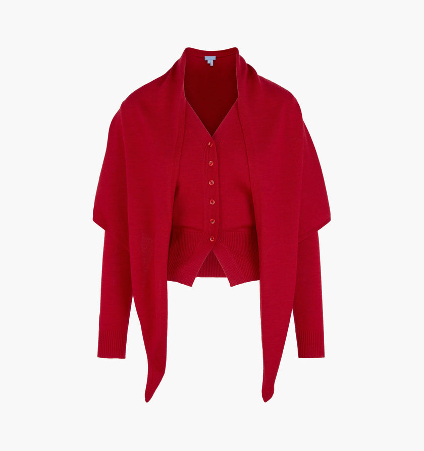 The Amal Cardigan -  Red