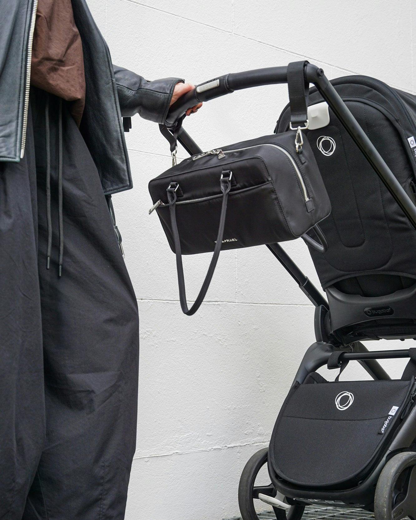 Riley Compact East-West Changing Bag Black Woven