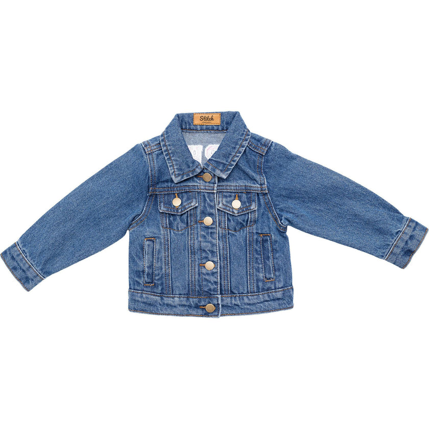 Custom Embroidered Washed Denim Jacket