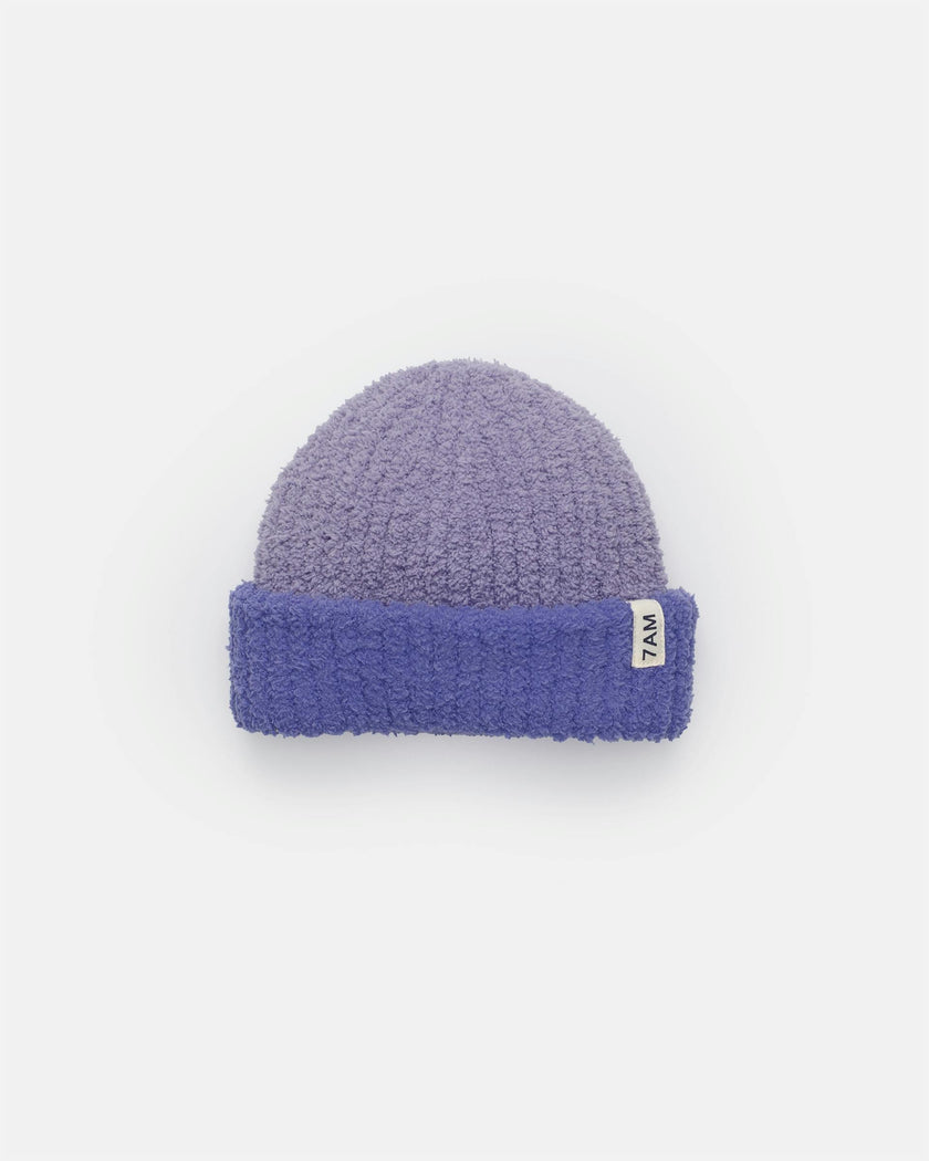 Two-Tone Ribbed Beanie • Fuzzy