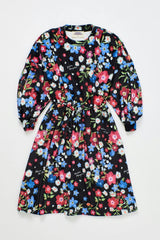 VELVET FLORECITAS DRESS BLACK