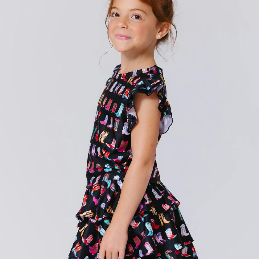 Girls Hi-shine Tiered Skirt
