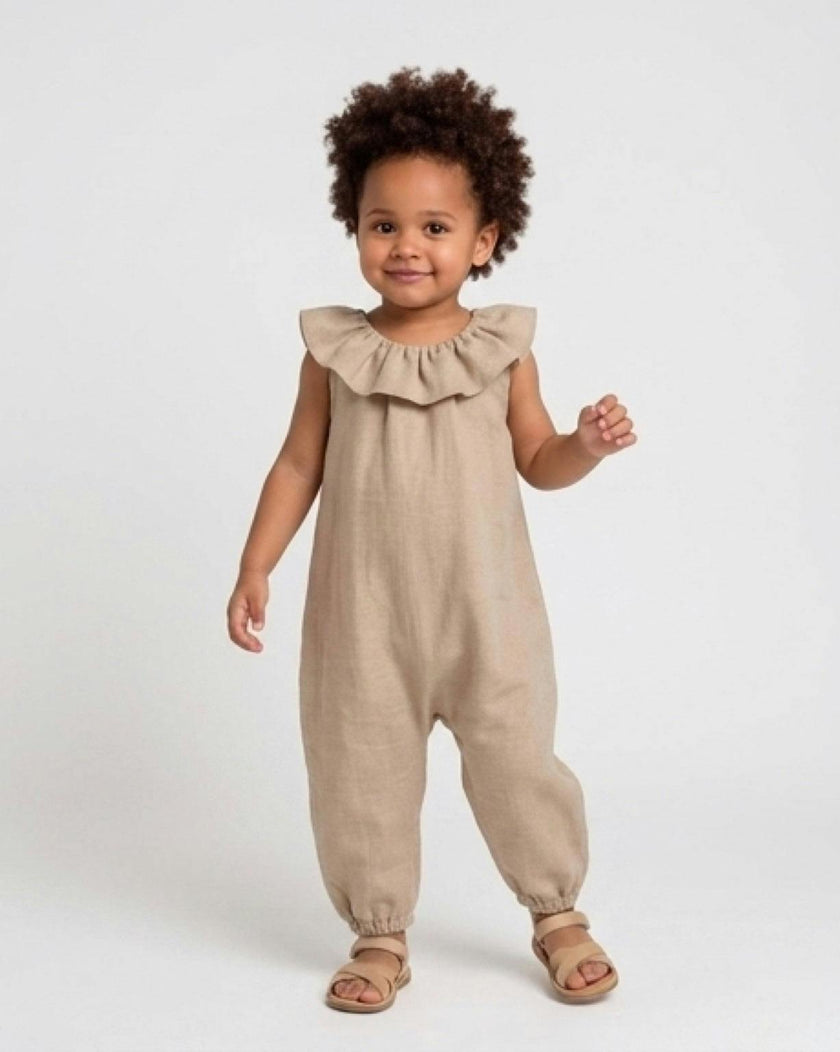 Marlowe Linen Romper | Antique Oat