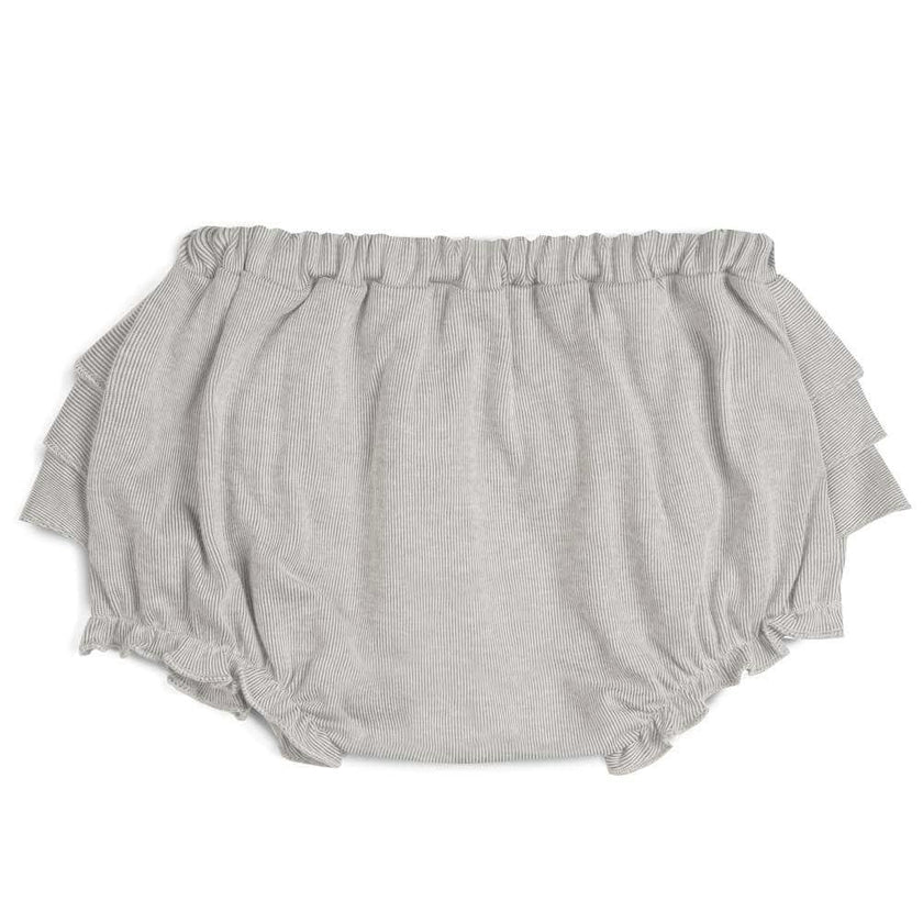 Grey Pinstripe Ruffle Bloomer