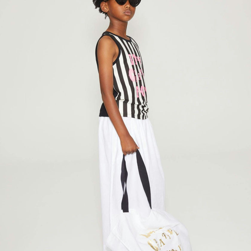 Soft Black Striped Tank T-Shirt