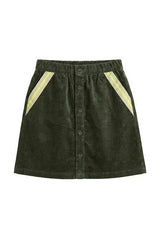 Corduroy Button-Front Skirt