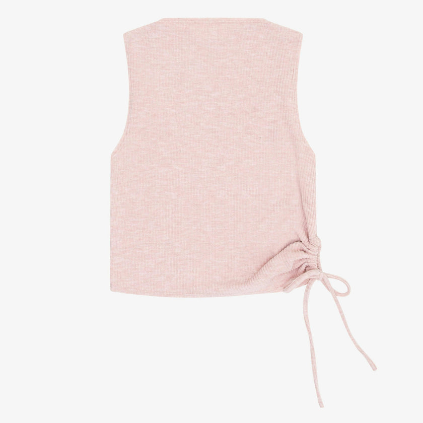 Tenly Hacci Rib  Drawstring Muscle Tank