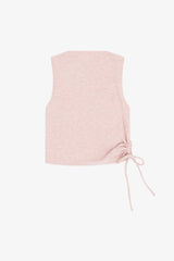 Tenly Hacci Rib  Drawstring Muscle Tank
