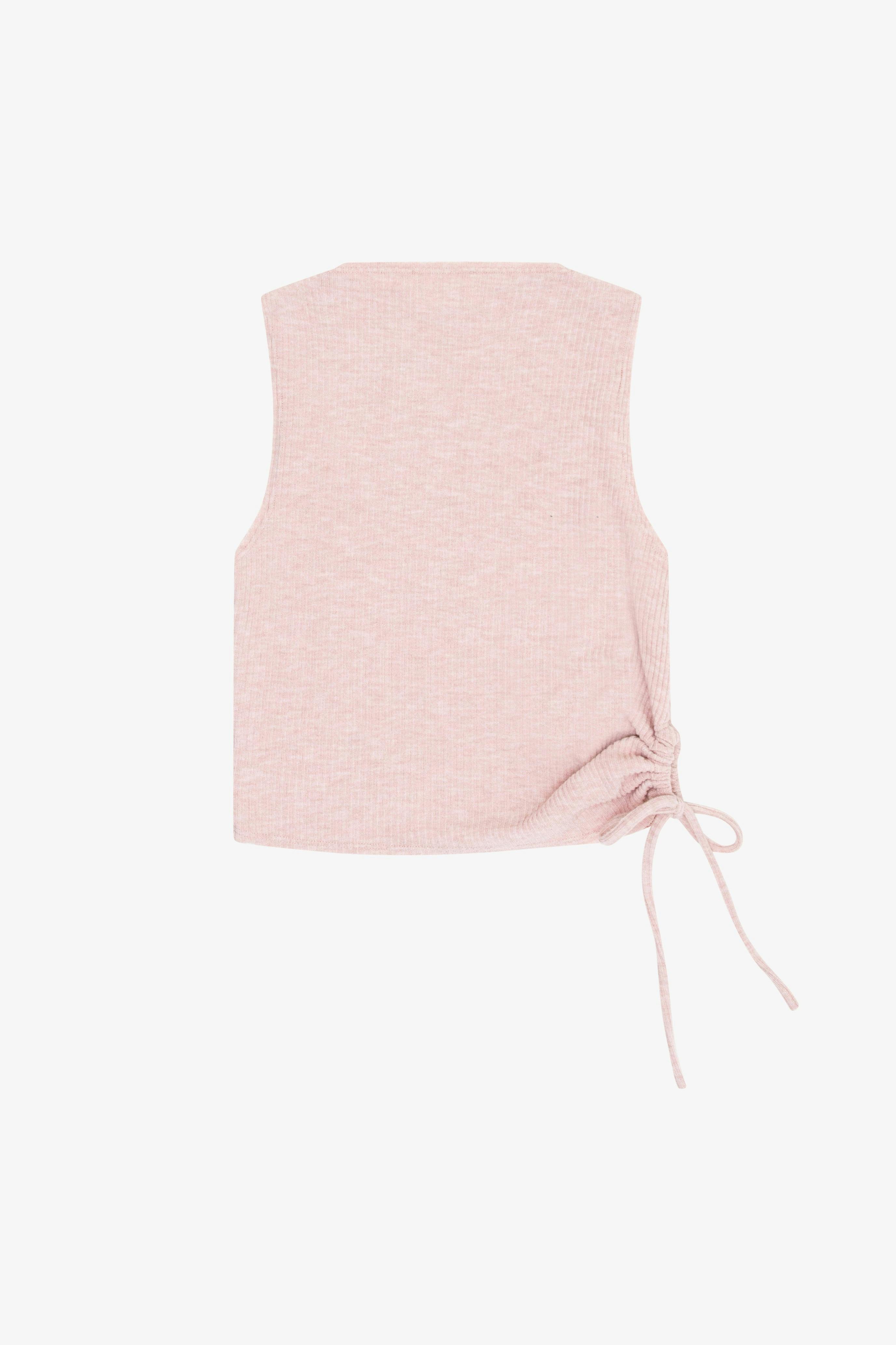 Tenly Hacci Rib  Drawstring Muscle Tank