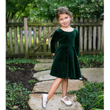Holiday Twirly Dress in Emerald Bodre