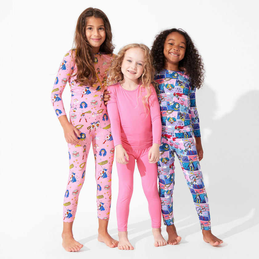 Bubblegum Pink Bamboo Kids Pajamas