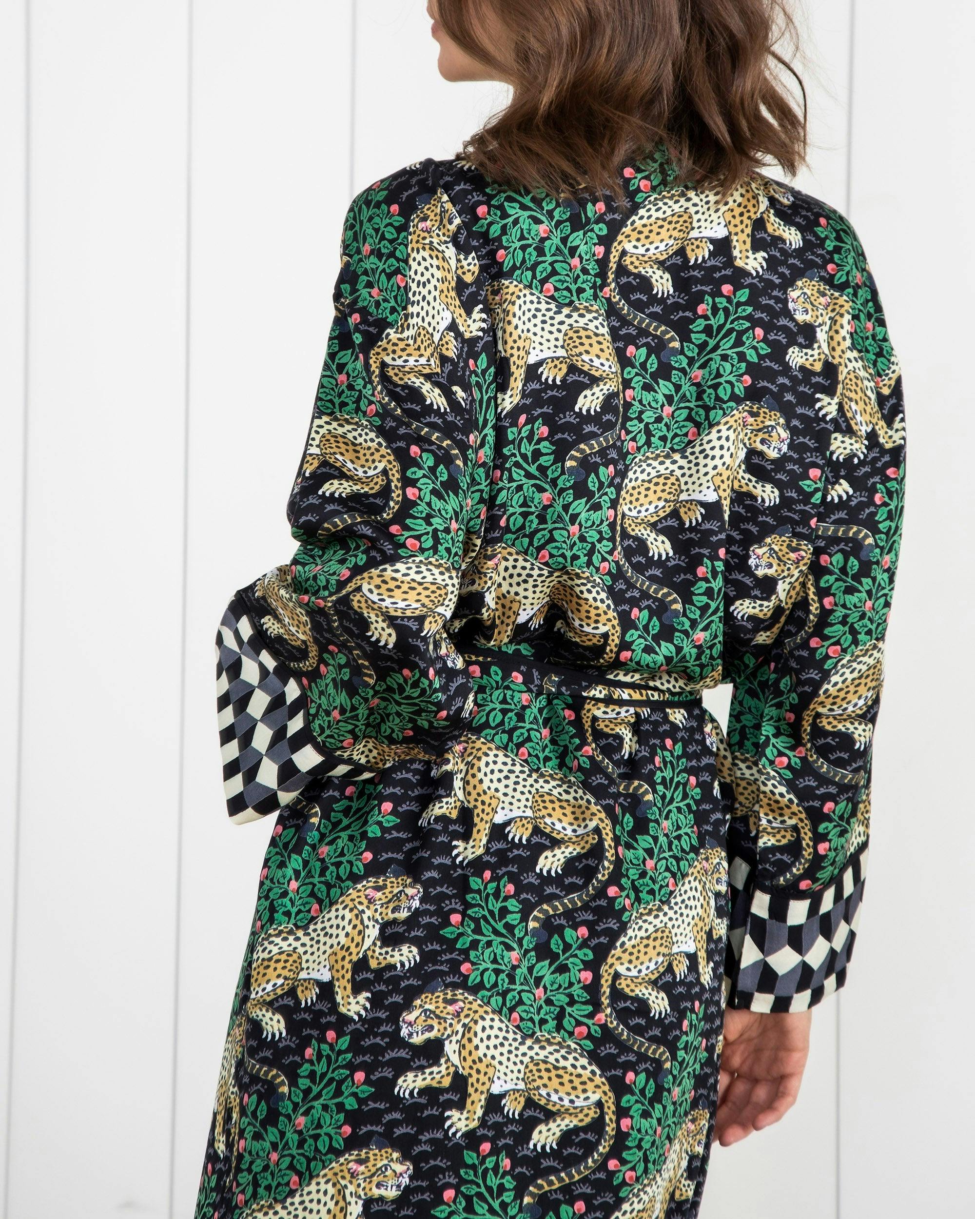 Bagheera - Eco Satin Robe - Ink