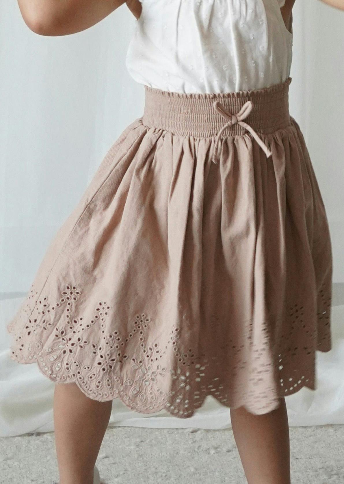 Noemiè | Anglaise Corduroy Skirt | Monkfruit