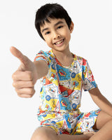 Comic Hero Bamboo Kids Pajama Short Set
