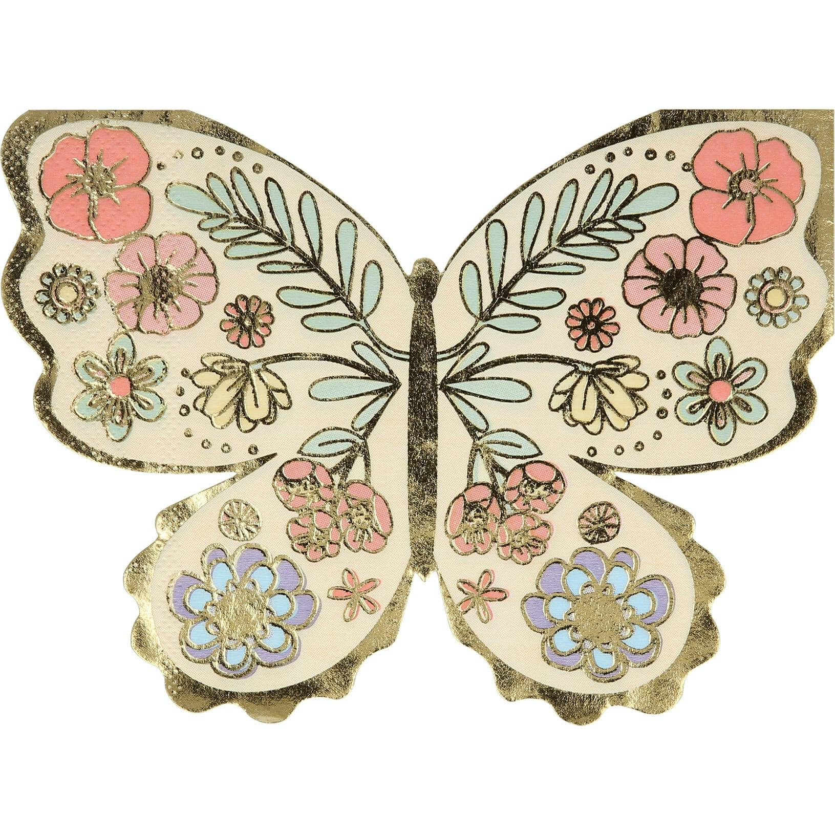 Floral Butterfly Napkins