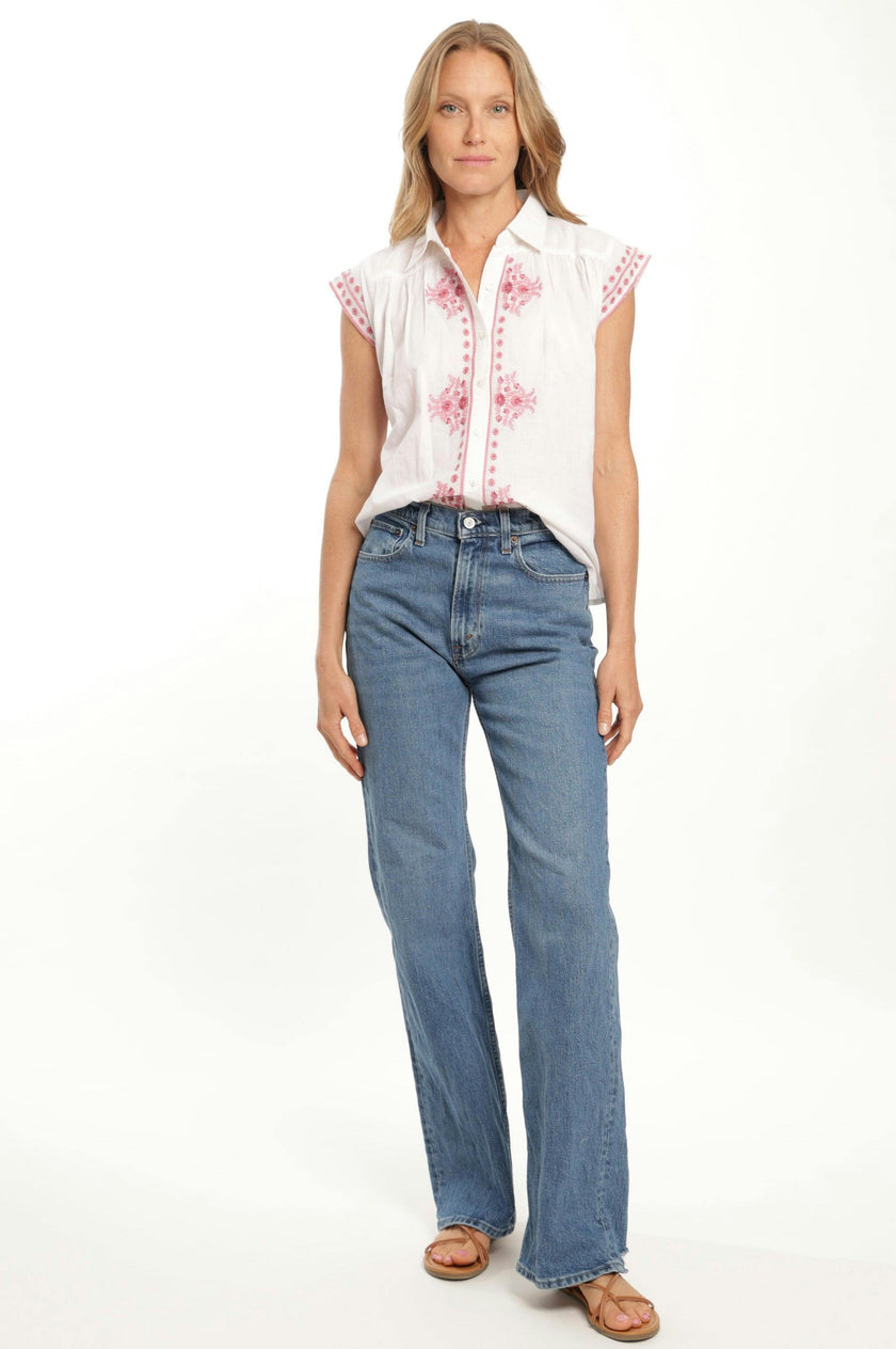Esmeralda Blouse - White Blush