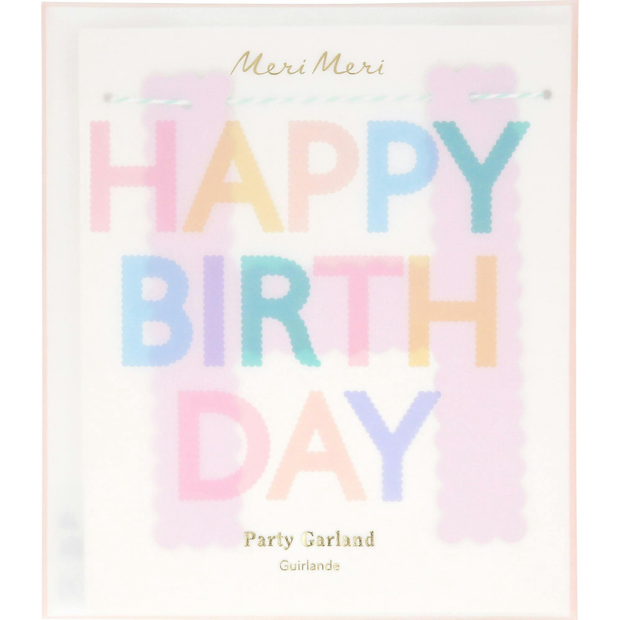 Scallop Pastel Happy Birthday Garland