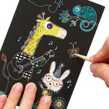 Scratch and Scribble Mini Scratch Art Kit - Safari Party - 6 Cards