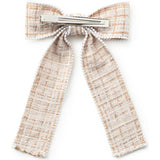Estella Tweed Pearl Trimmed Long Tail Clip