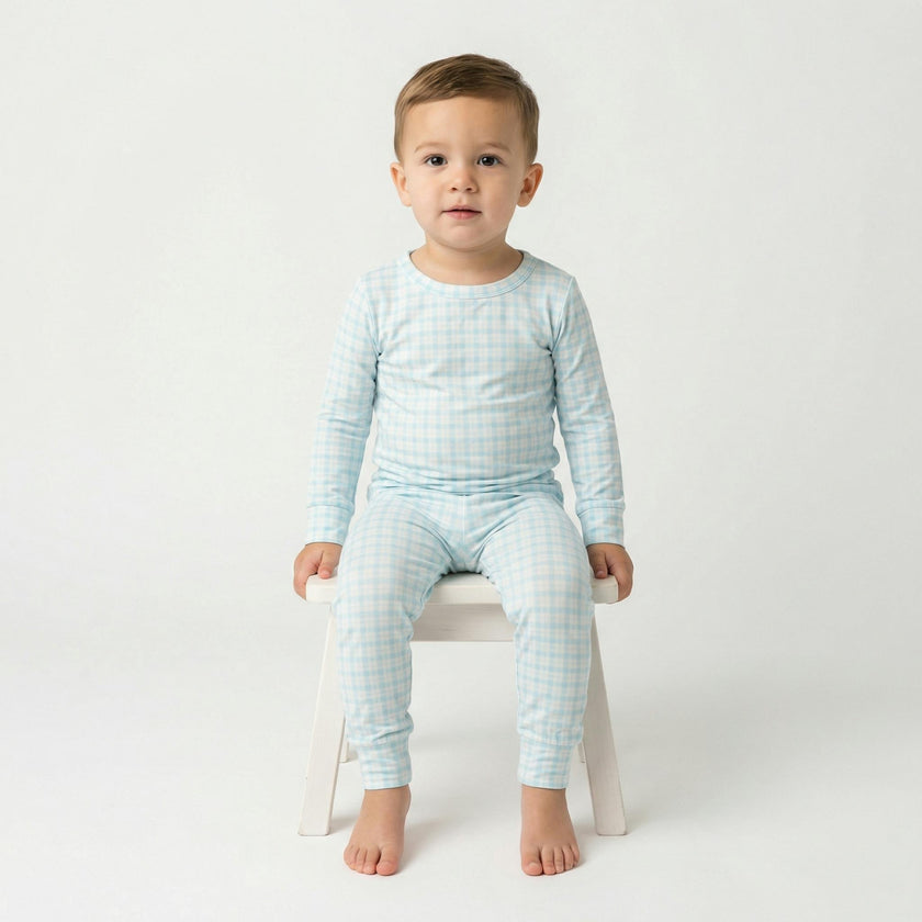 Coastal Check Bamboo Toddler Pajama Set